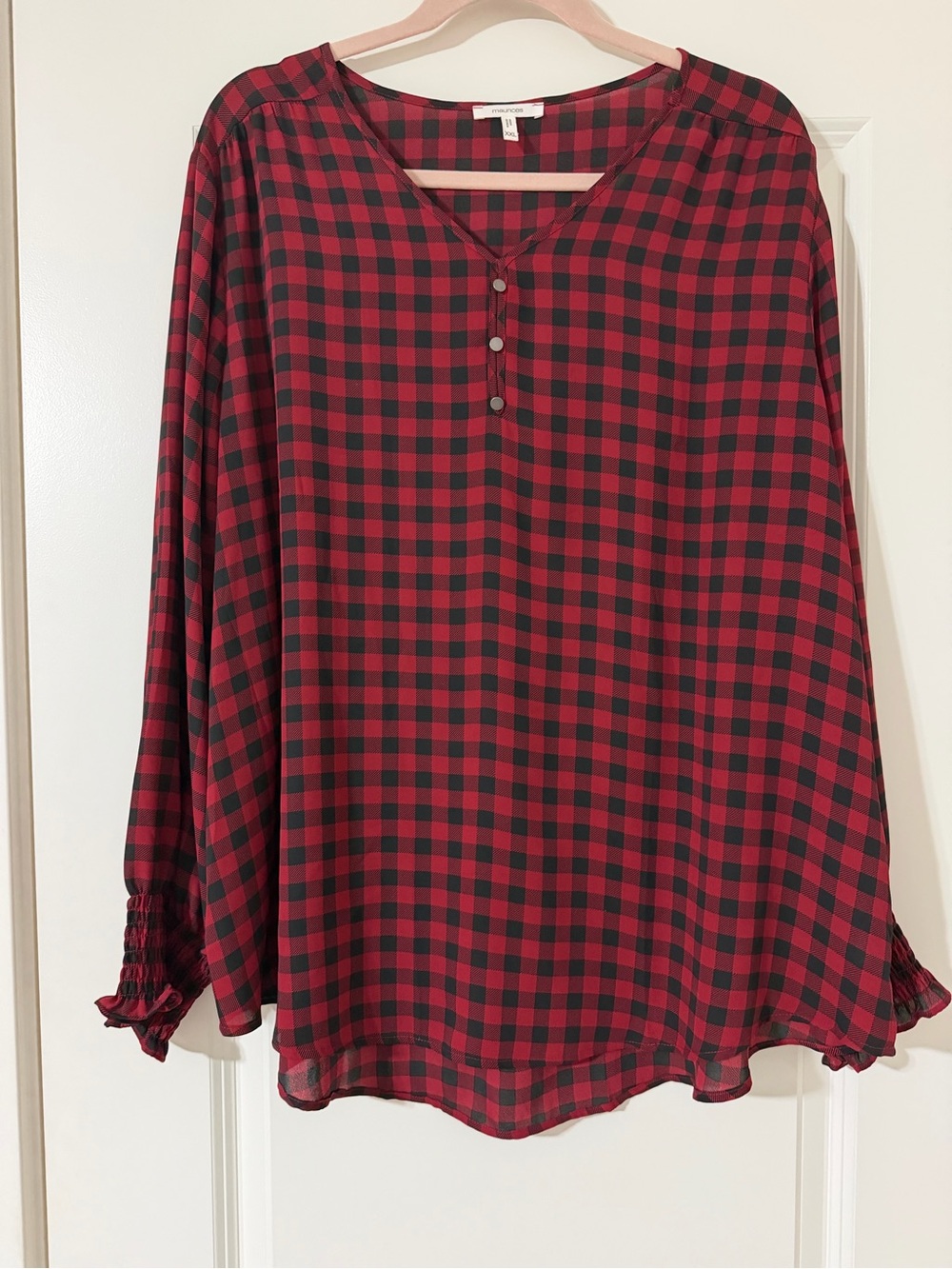 Red & Black Plaid Women's blouse